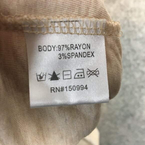 Belldini Top 2X Career Casual Knit Swing Hem 3/4 Sleeve Grommet Caged Back Tan - Picture 8 of 13